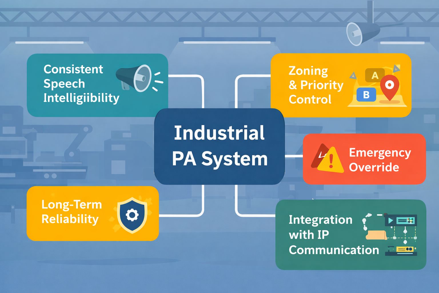 pa system for industrial noisy environment