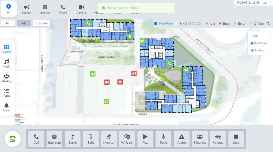 ZYCOO IP Audio Center zone management for IP paging