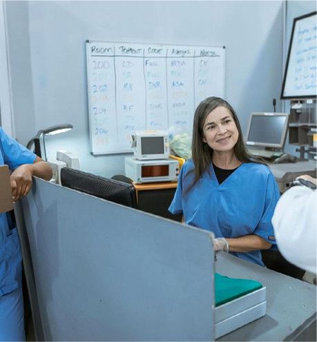 ip microphone console at nurse station