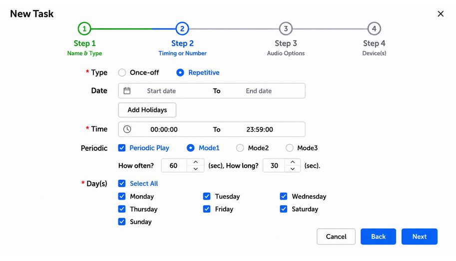 scheduled task managing interface with IP Audio Dispatch Console