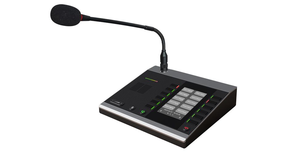 ZYCOO M100 Network Microphone Console with 30 programmable keys for hardware-based IP PA dispatch