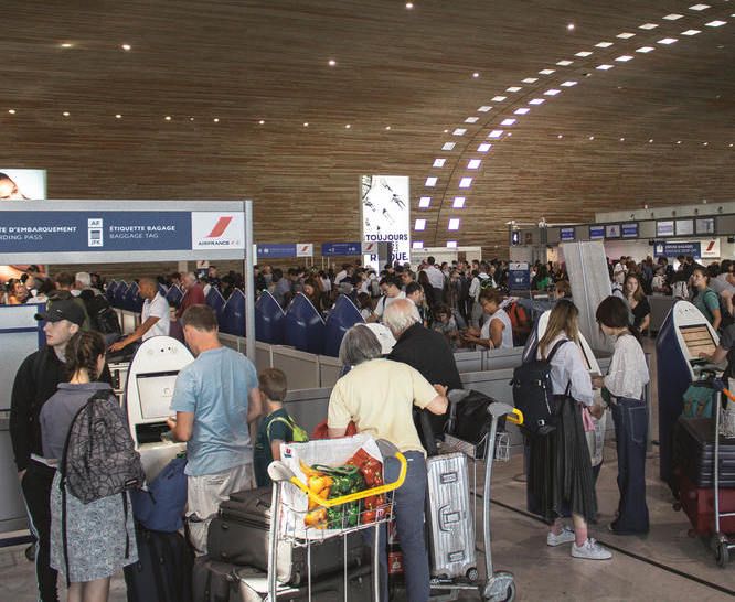 Airport security check area speaker and intercom